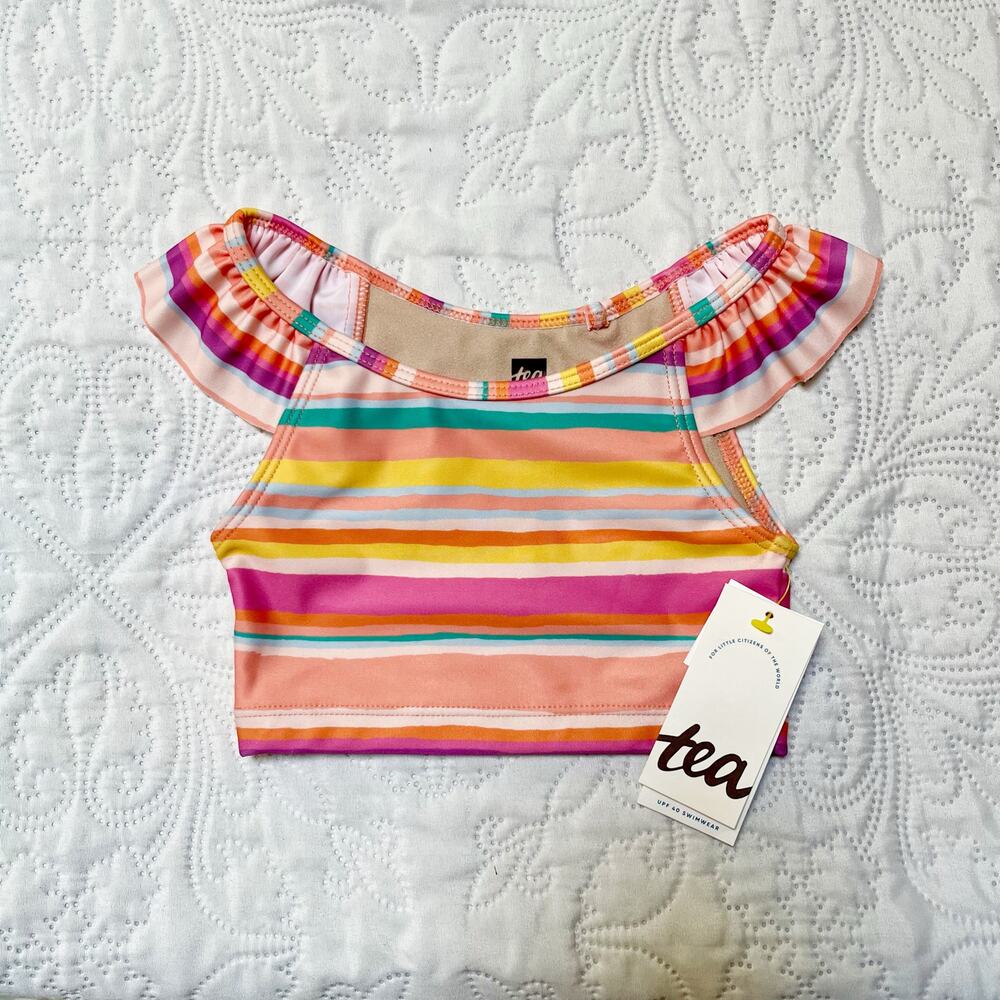 NWT Tea Collection Ruffle Tankini Swim Top Size 3 - Picture 2 of 5